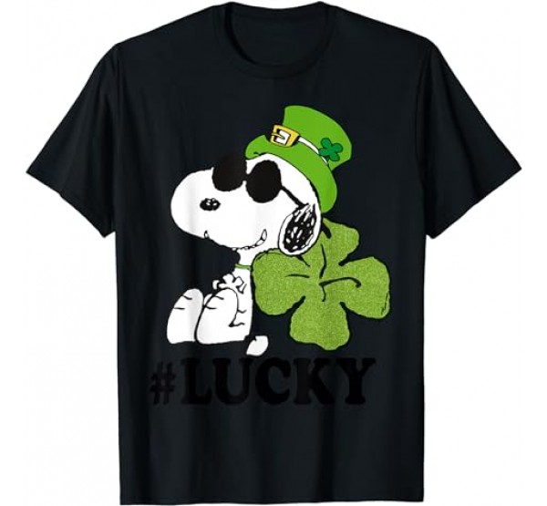 Peanuts St. Patrick_s Snoopy Lucky Clover T-Shirt Peanuts St. Patrick_s Snoopy Lucky Clover T-Shirt